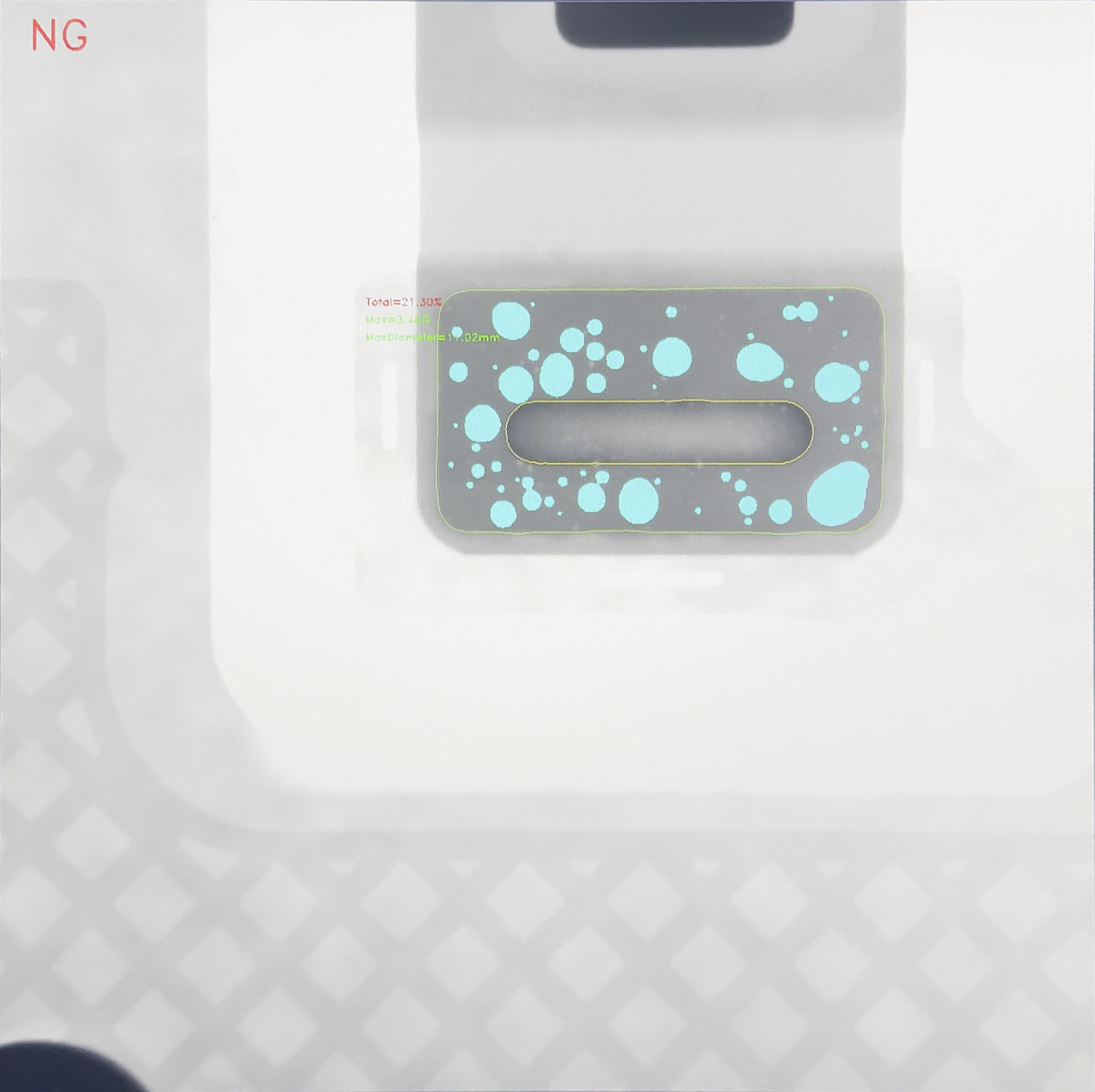 工业X光机透视SMT贴片元器件连锡短路缺陷-NG样本